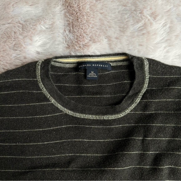 Banana Republic Brown & Cream Striped Cozy Preppy Fall Sweater - Picture 3 of 4